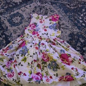 The Children's Place Floral Dress in Pink, White, and Blue
